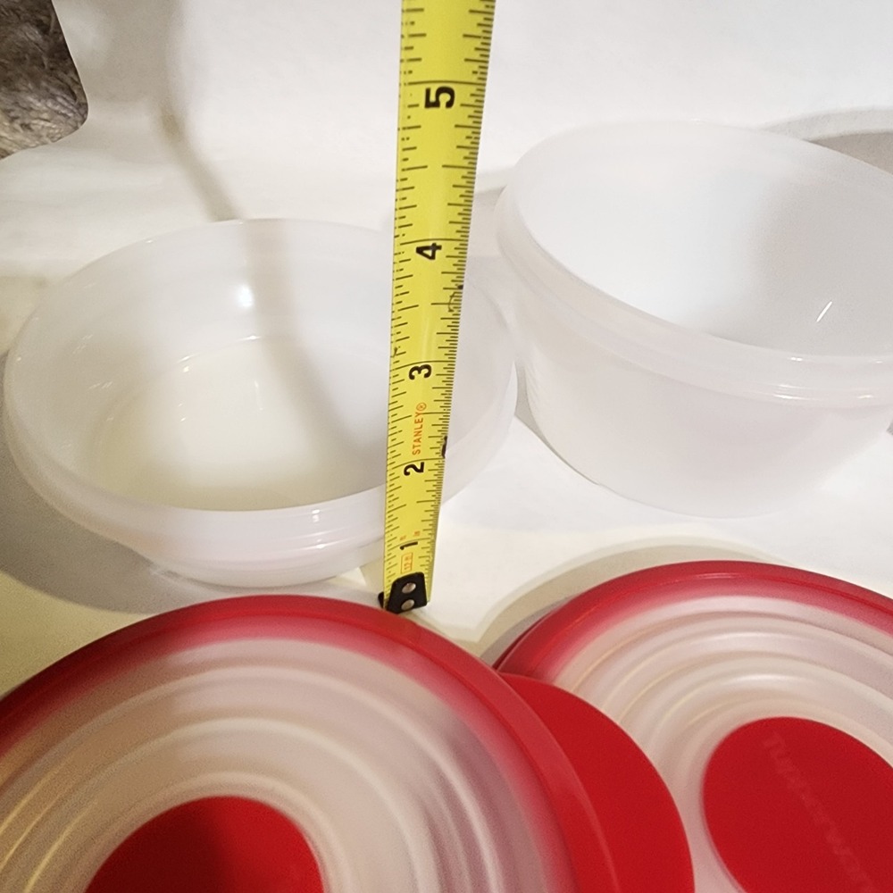 Tupperware Mini Stuffables Bowl Set of 3-Color‎ Red NEW - Picture 4 of 5